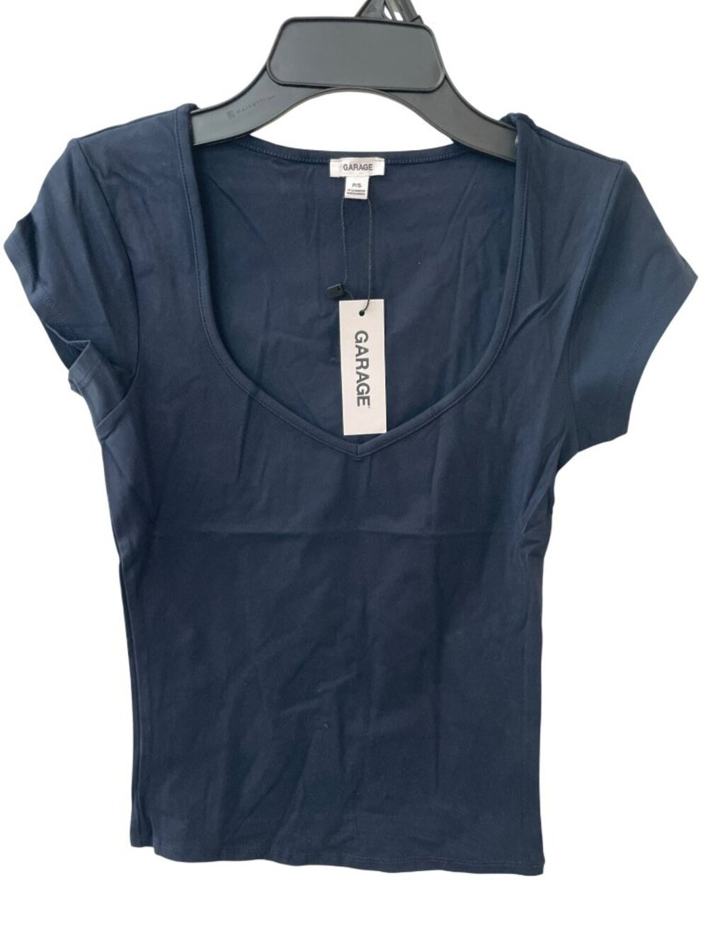 Garage Sleek Sweetheart Tee Mariana Blue Nylon Spandex Blend Women's Size S NWT